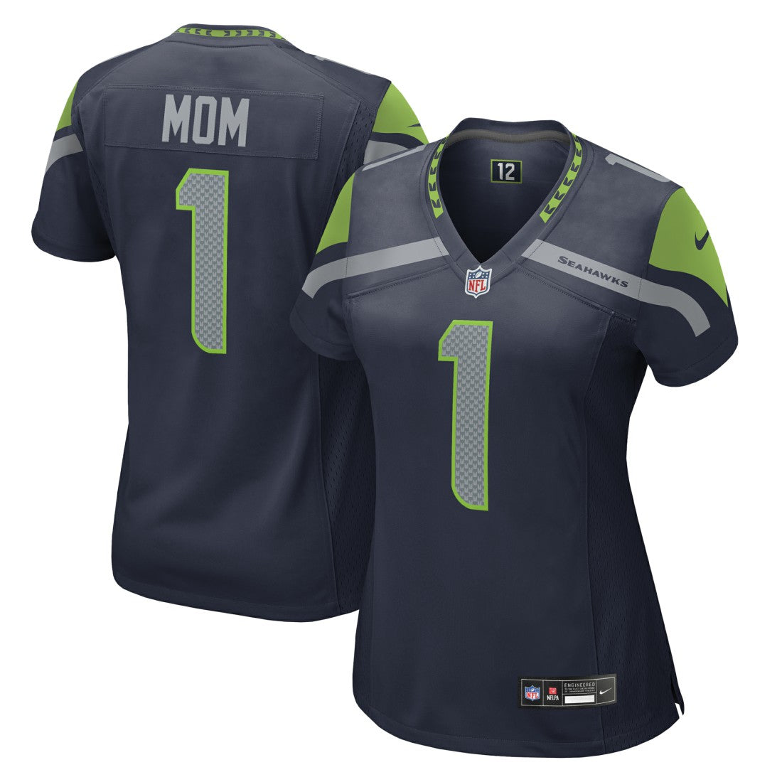 Number 1 Mom Seattle Seahawks Women's Game Jersey - College Navy - Nike