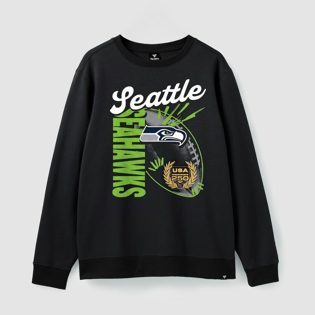 Seattle Seahawks USA 250 Gold Standard Team Heritage Fleece Sweatshirt - Black - Fanatics