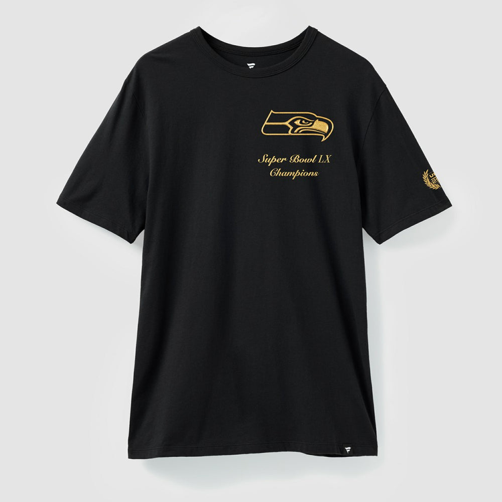 Seattle Seahawks Super Bowl LX Champions USA 250 NFL Gold Standard T-Shirt - Black - Fanatics