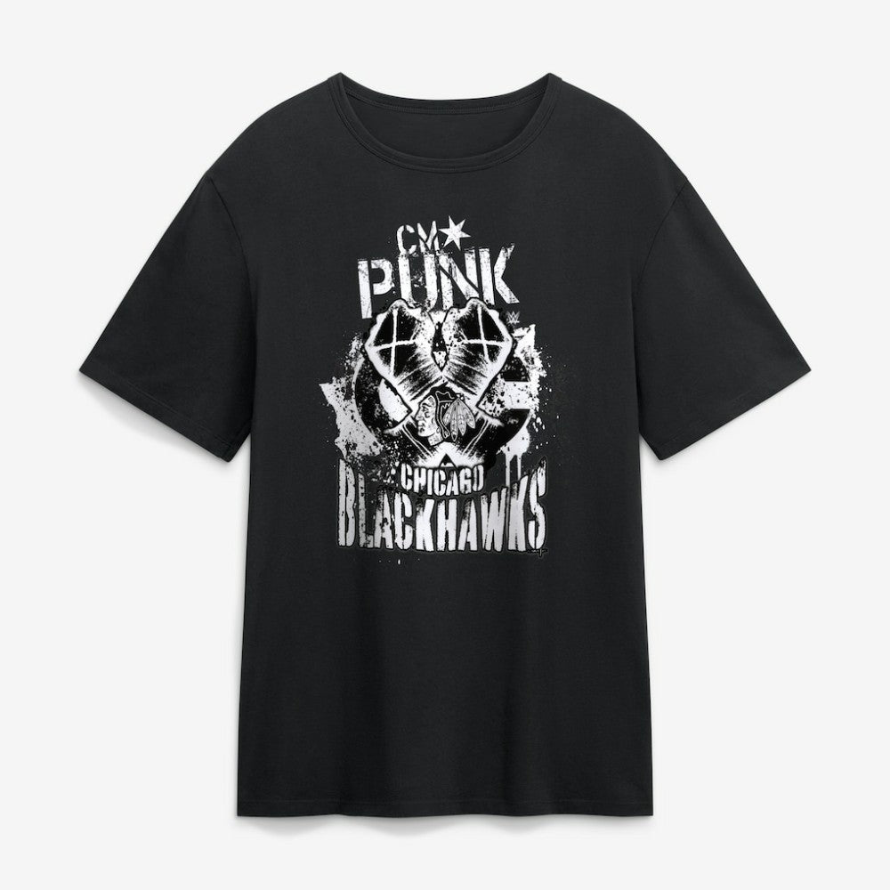 CM Punk x Chicago Blackhawks Fanatics T-Shirt - Black | Fanatics online