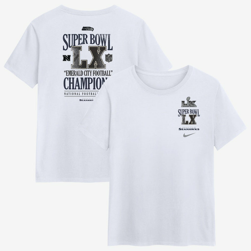 Seattle Seahawks Women's Super Bowl LX Champions Long Ball T-Shirt - White - Nike