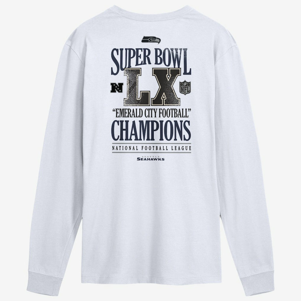 Seattle Seahawks Super Bowl LX Champions Long Ball Long Sleeve T-Shirt - White - Nike
