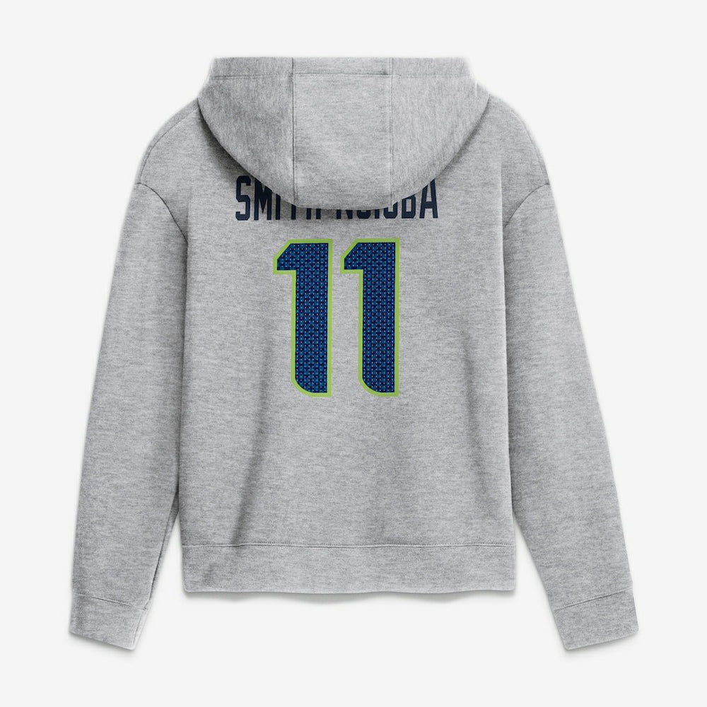 Jaxon Smith-Njigba Seattle Seahawks Women's Super Bowl LX Champions Patch Name & Number Hoodie - Heather Gray - Nike