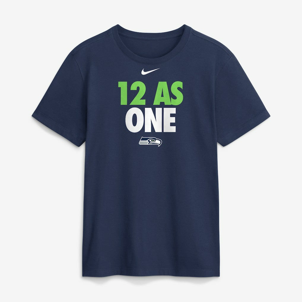 Seattle Seahawks 12 As One T-Shirt - Navy - Nike