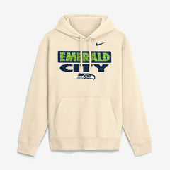 Seattle Seahawks Emerald City Club Fleece Hoodie - Natural - Nike