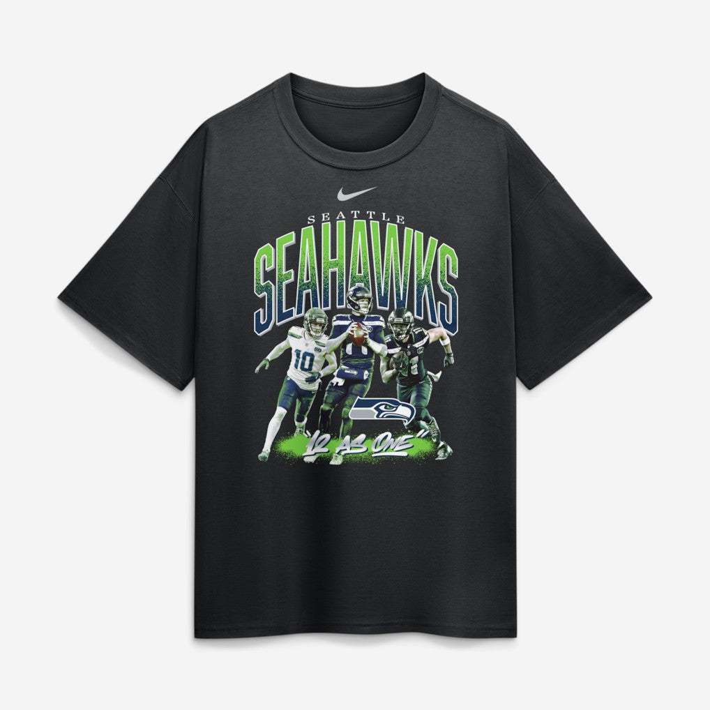 Seattle Seahawks 12 As One Loose T-Shirt - Black - Nike