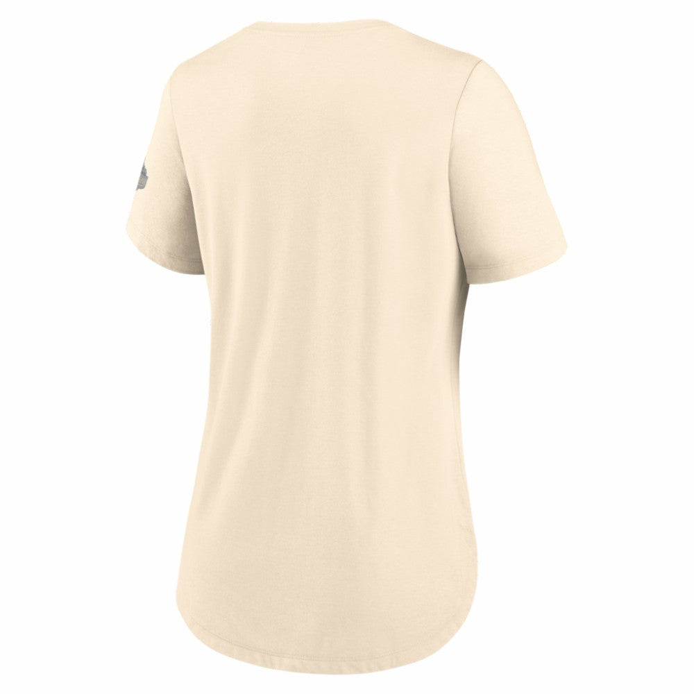 Los Angeles Dodgers Nike Women's 2026 Gold Collection Tri-Blend Wordmark T-Shirt for sale