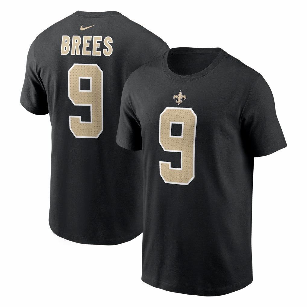 Drew Brees New Orleans Saints Retired Player Name & Number T-Shirt - Black - Nike