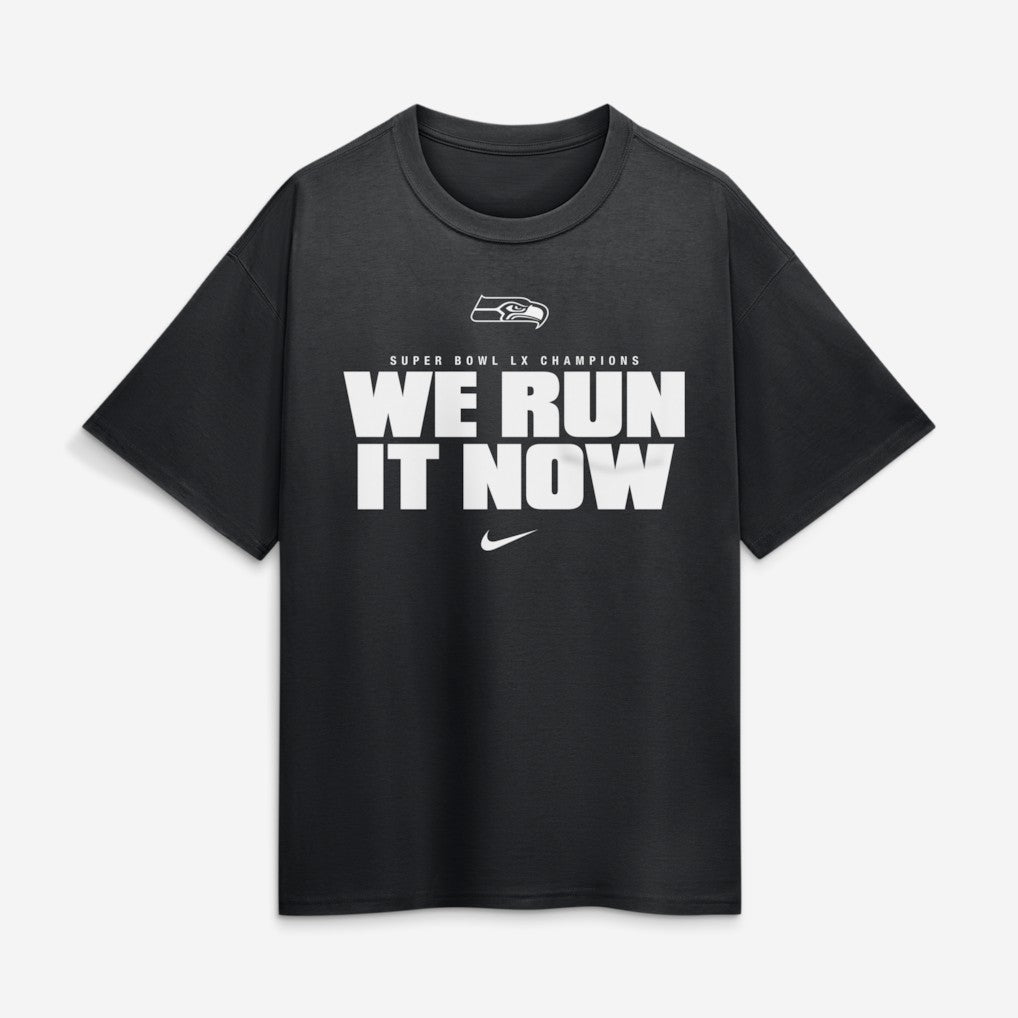 Seattle Seahawks Super Bowl LX Champions Loose T-Shirt - Black - Nike