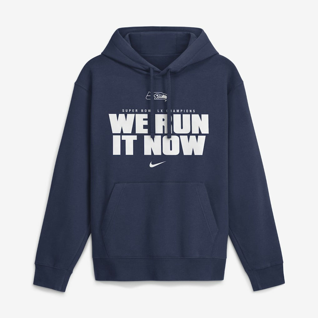Seattle Seahawks Super Bowl LX Champions Club Fleece Hoodie - College Navy - Nike