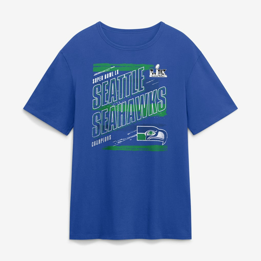 Seattle Seahawks Super Bowl LX Champions Classic Stripes Legacy T-Shirt - Royal - Fanatics