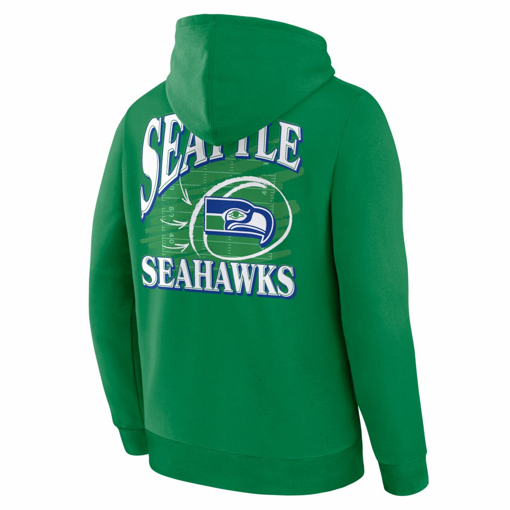 Seattle Seahawks Classic Scribble Legacy Fleece Hoodie - Apple Green - Fanatics