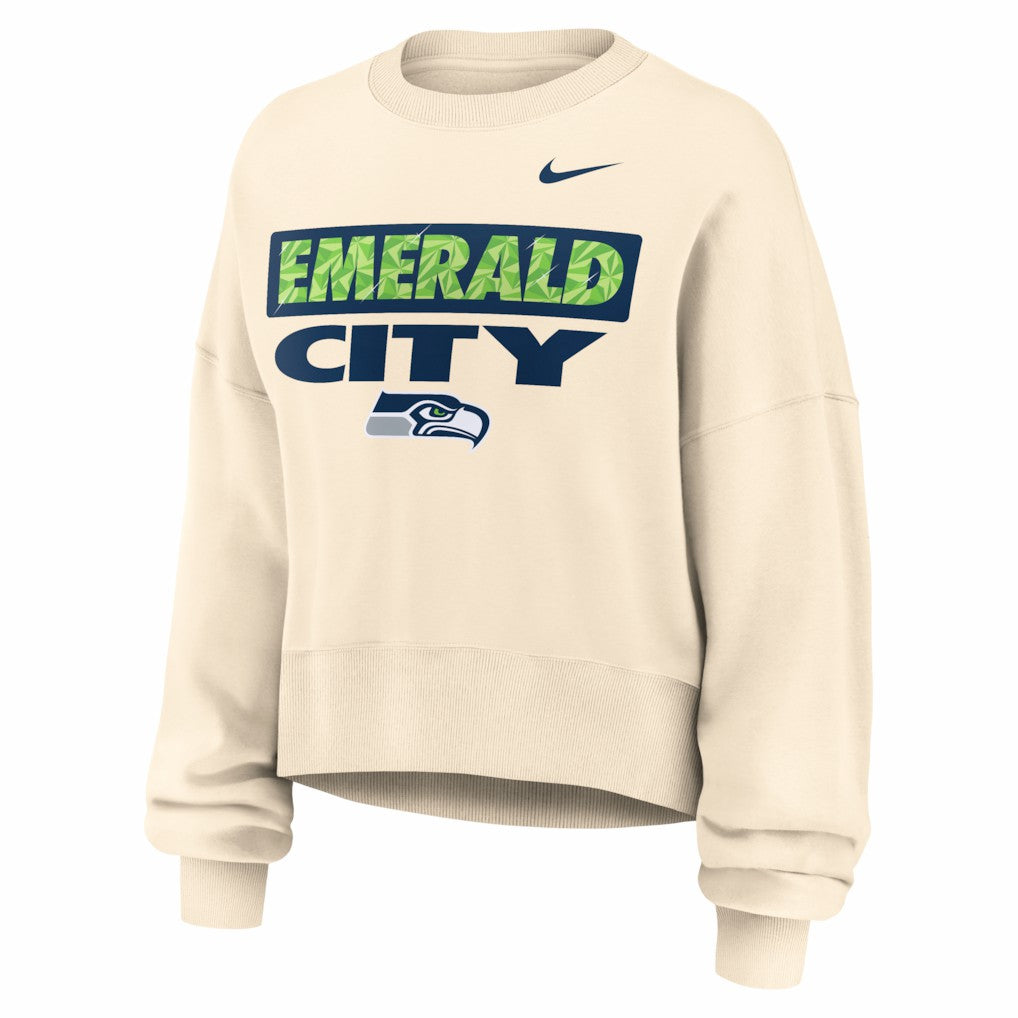 Seattle Seahawks Women's Deep Threat Phoenix Sweatshirt - Natural - Nike