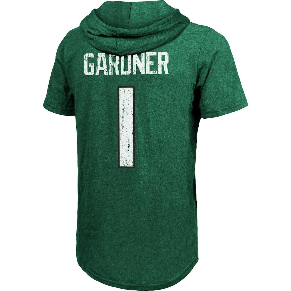 Ahmad Sauce Gardner New York Jets Majestic Threads Player Name & Number Tri-Blend Hoodie T-Shirt - Heather Green - NFL