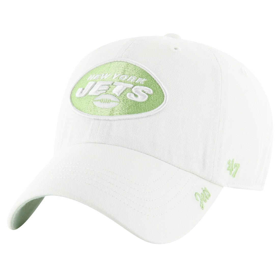 New York Jets '47 Women's Ballpark Cheer Clean Up Adjustable Hat - White - 47 brand