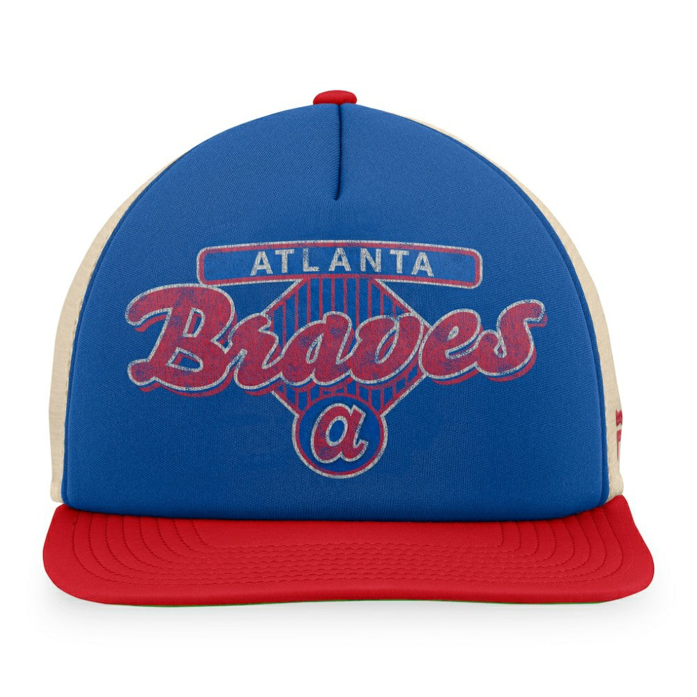 Atlanta Braves Fanatics Cooperstown Collection Talley Foam Trucker Snapback Hat for sale