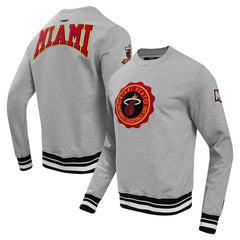 Miami Heat Pro Standard Crest Emblem Pullover Sweatshirt Heather Gray