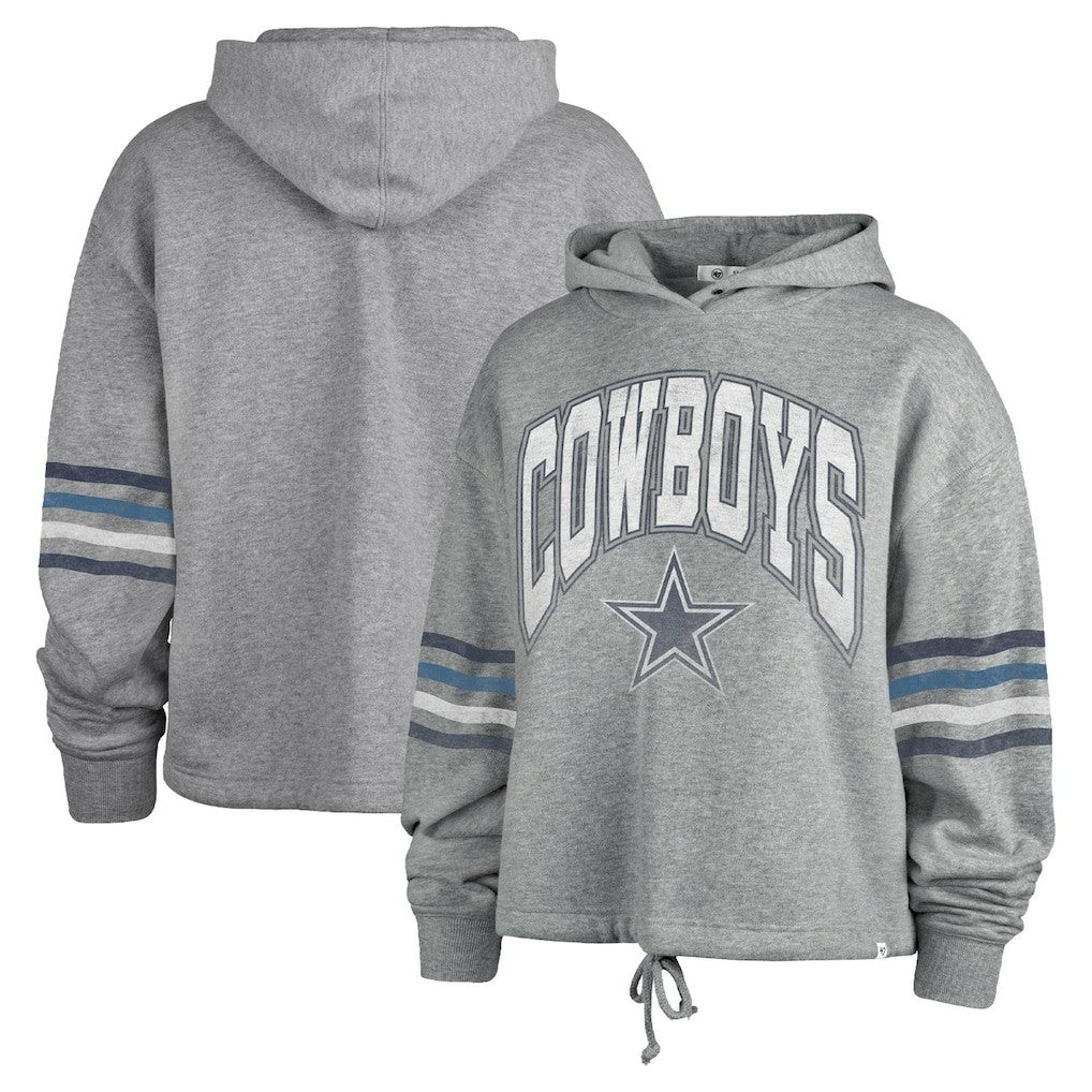 Dallas Cowboys '47 Women's Upland Bennett Pullover Hoodie - Heather Gray - 47 brand
