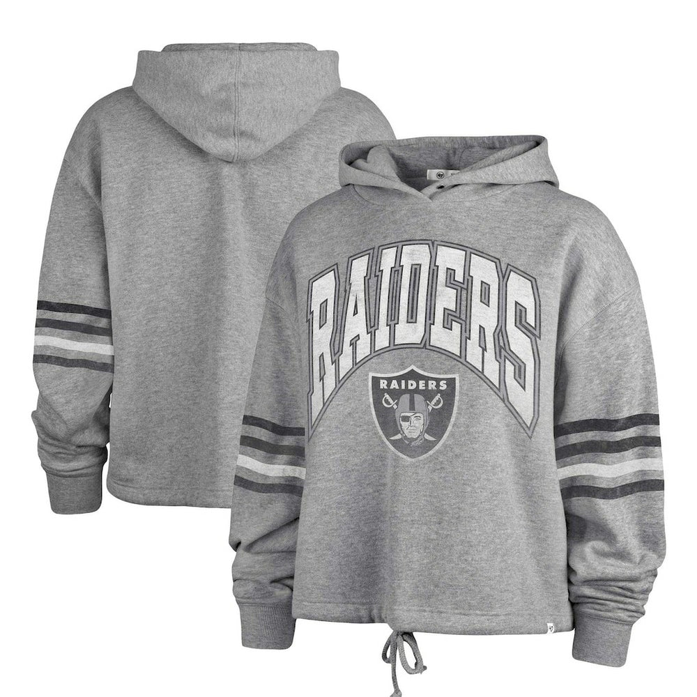 Las Vegas Raiders '47 Women's Upland Bennett Pullover Hoodie - Heather Gray - 47 brand