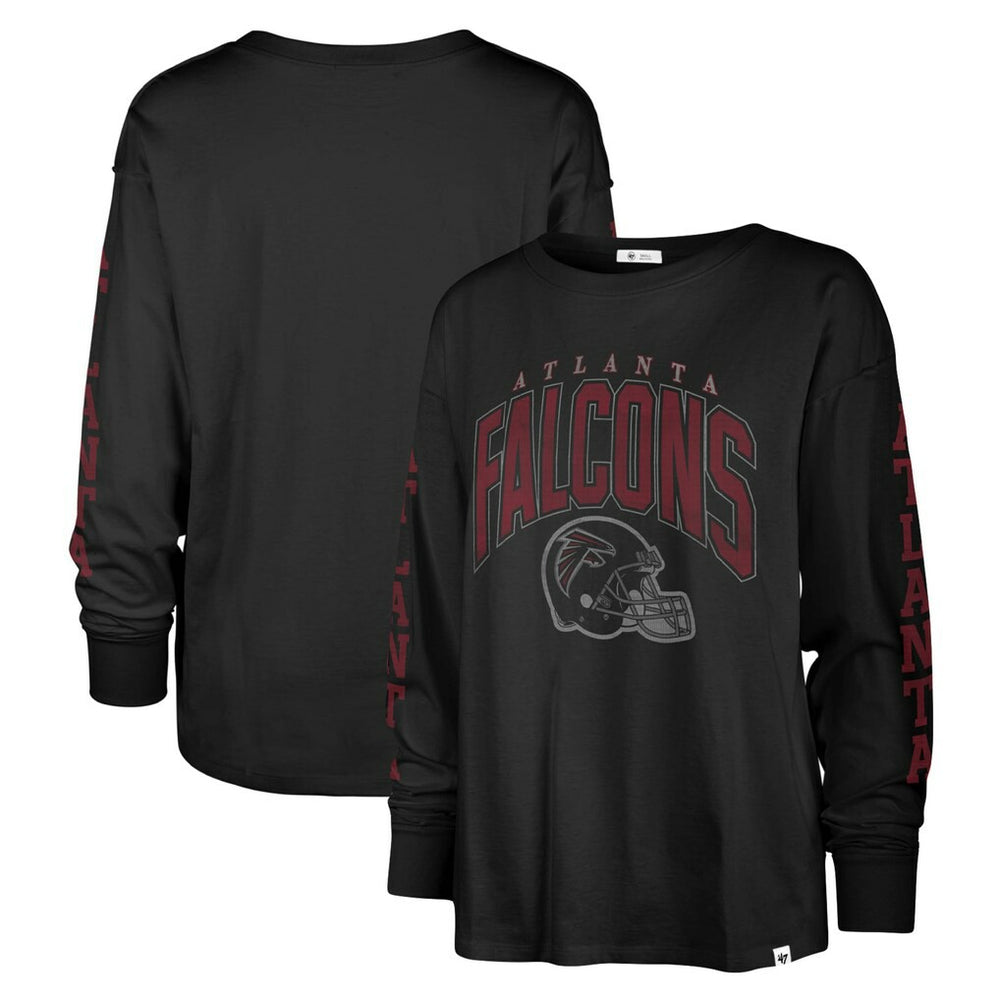 Atlanta Falcons '47 Women's Tom Cat Lightweight Long Sleeve T-Shirt - Black - 47 brand