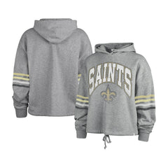 New Orleans Saints '47 Women's Upland Bennett Pullover Hoodie - Heather Gray - 47 brand