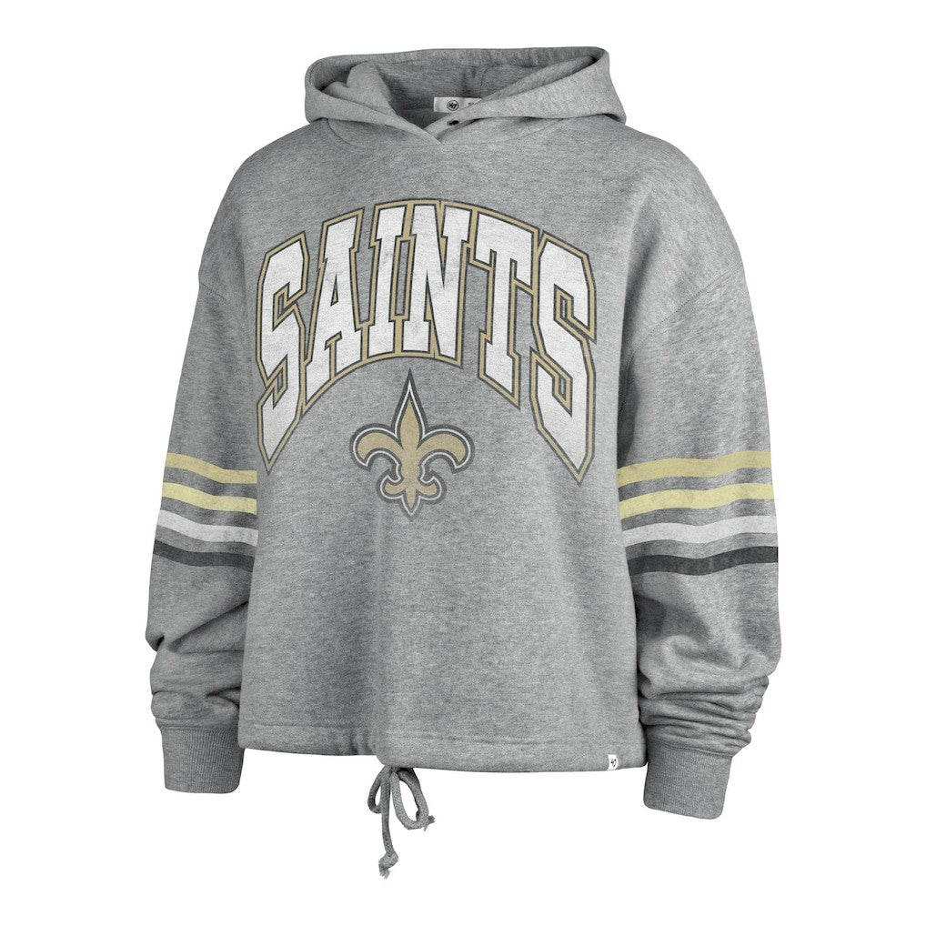 New Orleans Saints '47 Women's Upland Bennett Pullover Hoodie - Heather Gray - 47 brand