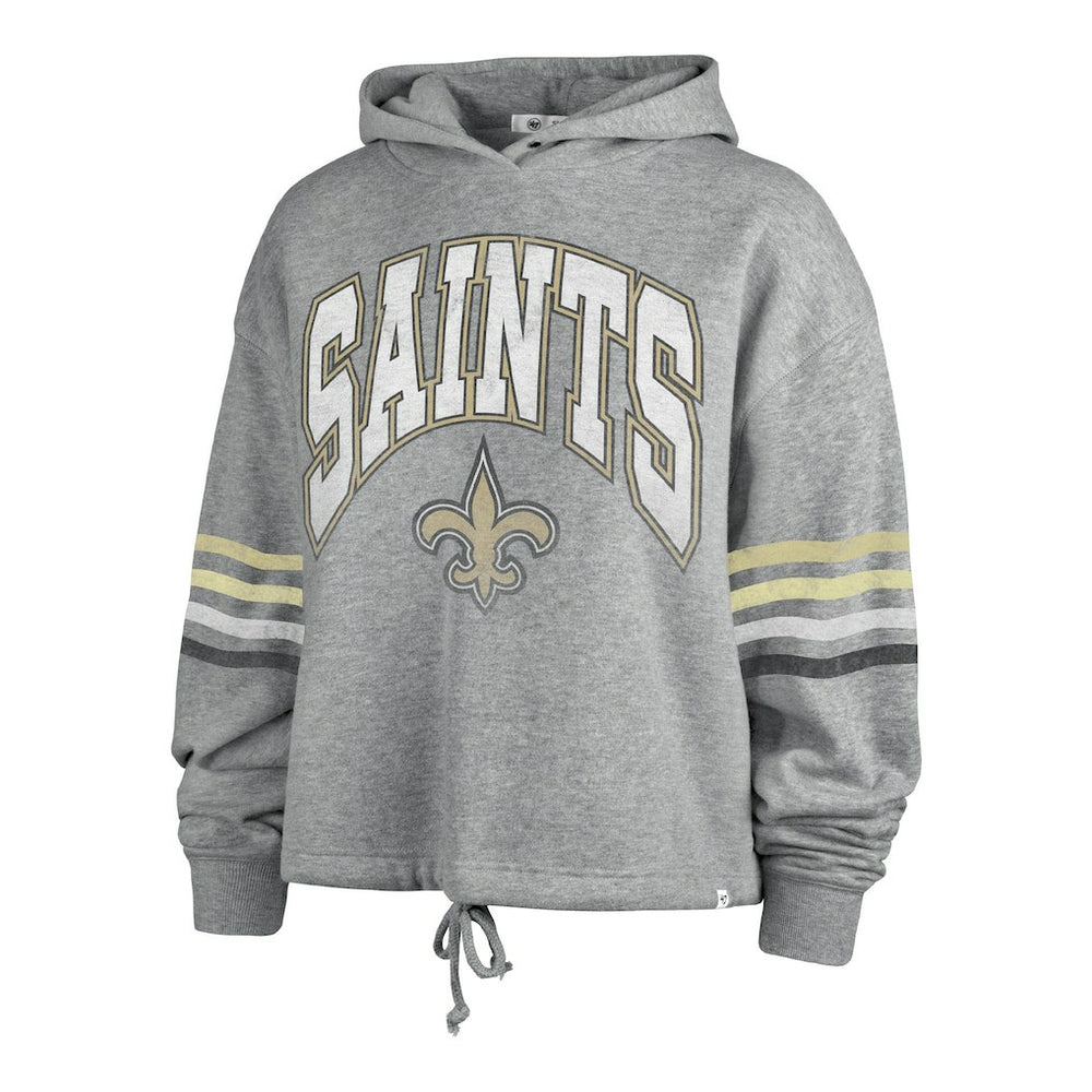 New Orleans Saints '47 Women's Upland Bennett Pullover Hoodie - Heather Gray - 47 brand