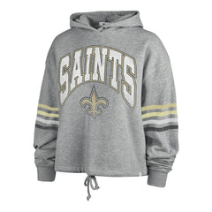 New Orleans Saints '47 Women's Upland Bennett Pullover Hoodie - Heather Gray - 47 brand