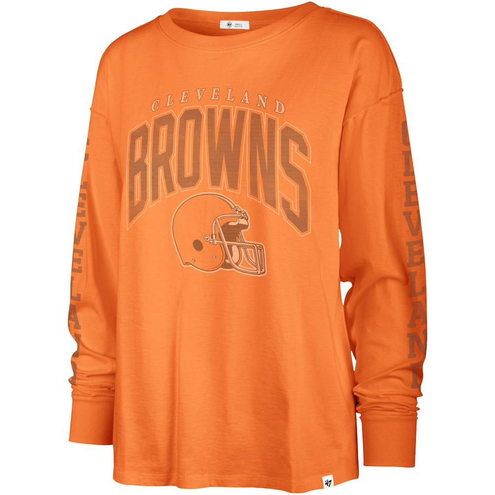 Cleveland Browns '47 Women's Tom Cat Lightweight Long Sleeve T-Shirt - Orange - 47 brand