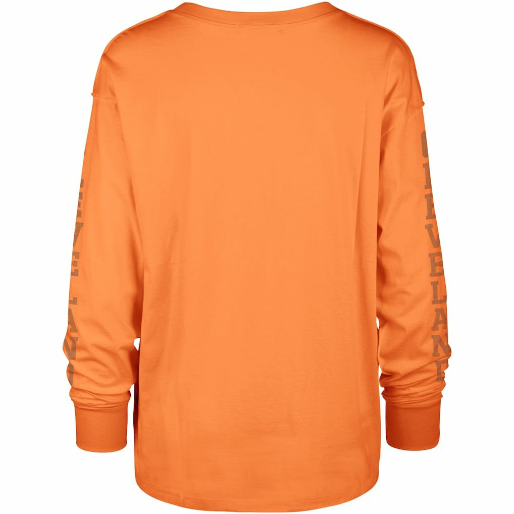 Cleveland Browns '47 Women's Tom Cat Lightweight Long Sleeve T-Shirt - Orange - 47 brand
