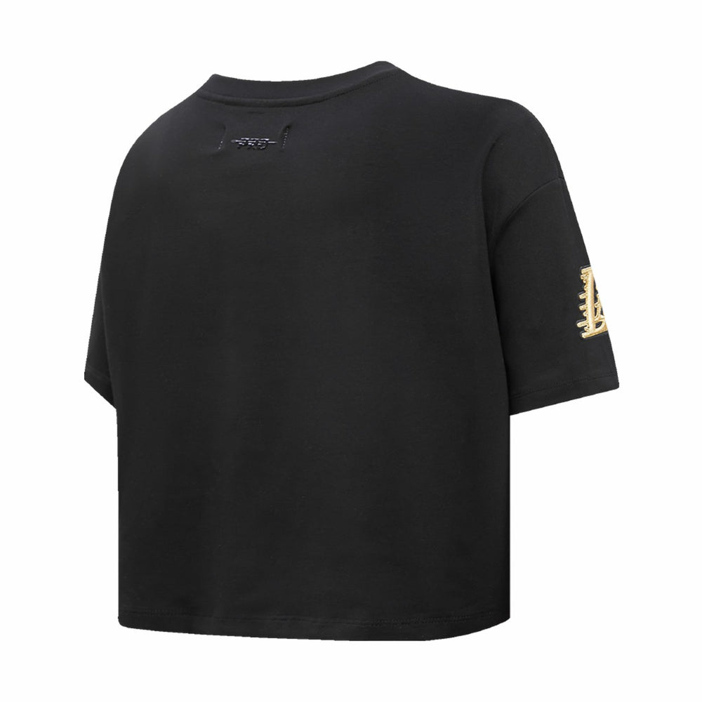 Los Angeles Lakers Pro Standard Women's Holiday Glam Boxy T-Shirt Black