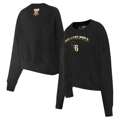 Philadelphia 76ers Pro Standard Women's Glam Cropped Pullover Sweatshirt - Black