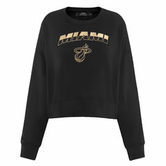 Miami Heat Pro Standard Women's Glam Cropped Pullover Sweatshirt - Black
