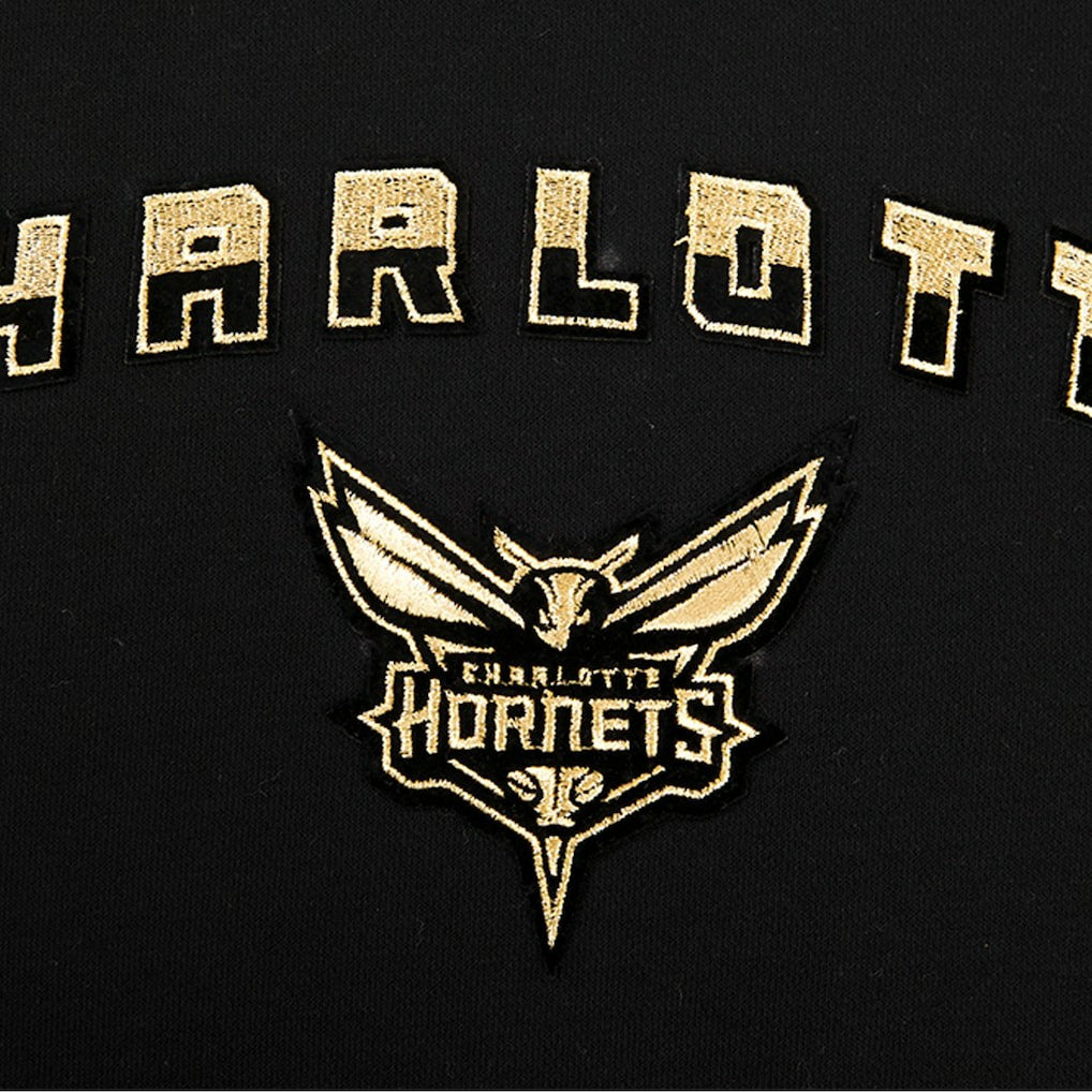 Charlotte Hornets Pro Standard Women's Glam Cropped Pullover Sweatshirt - Black