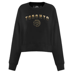 Toronto Raptors Pro Standard Women's Glam Cropped Pullover Sweatshirt - Black