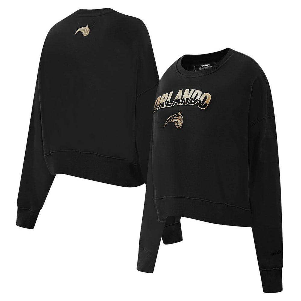 Orlando Magic Pro Standard Women's Glam Cropped Pullover Sweatshirt - Black