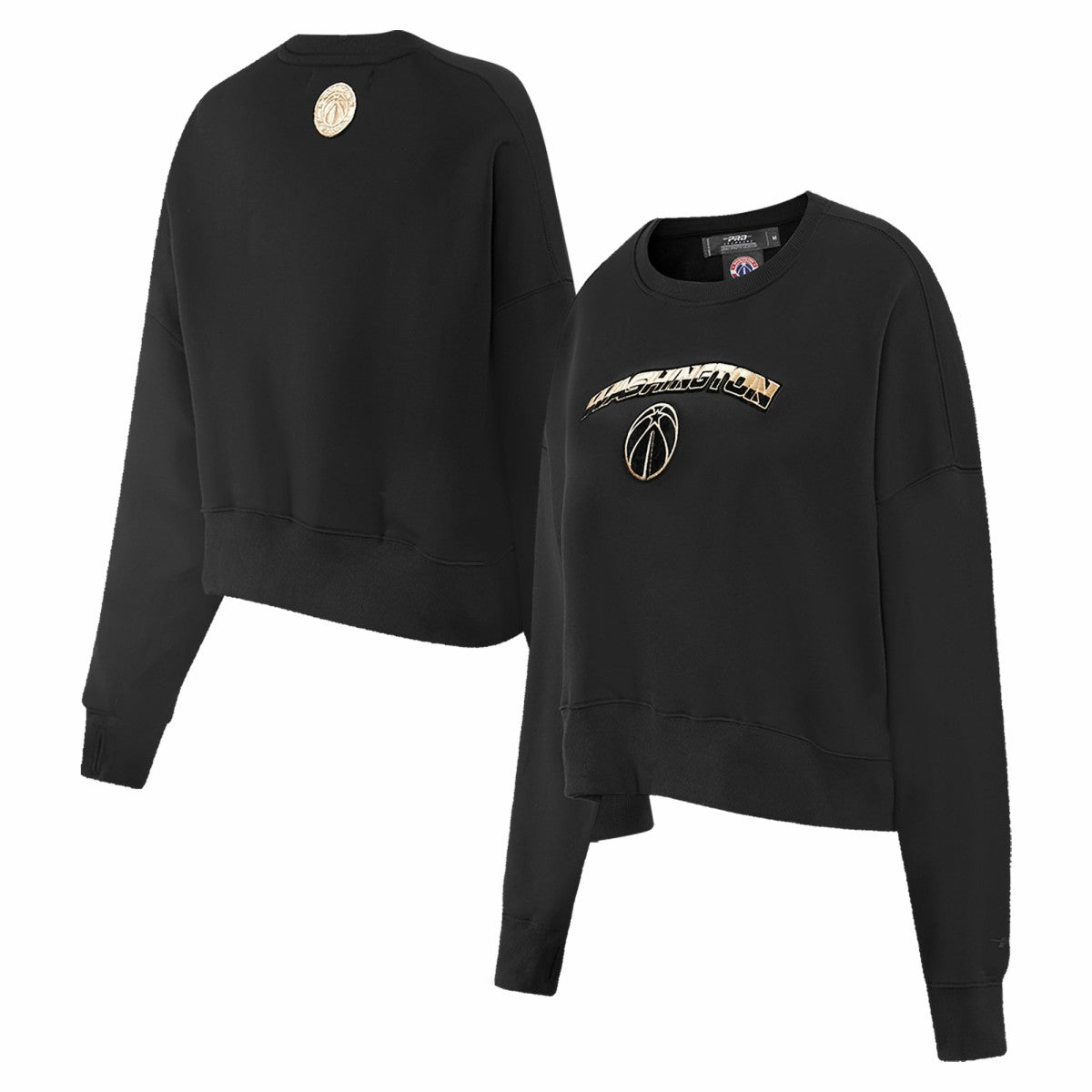Washington Wizards Pro Standard Women's Glam Cropped Pullover Sweatshirt - Black