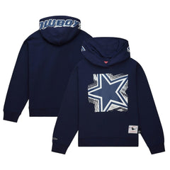 Dallas Cowboys Women's Gridiron Classics Big Face 7.0 Pullover Hoodie - Navy - Mitchell & Ness