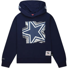 Dallas Cowboys Women's Gridiron Classics Big Face 7.0 Pullover Hoodie - Navy - Mitchell & Ness
