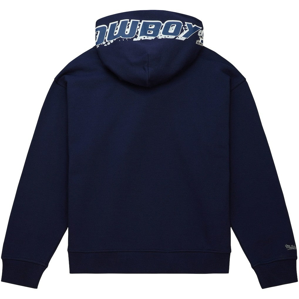 Dallas Cowboys Women's Gridiron Classics Big Face 7.0 Pullover Hoodie - Navy - Mitchell & Ness