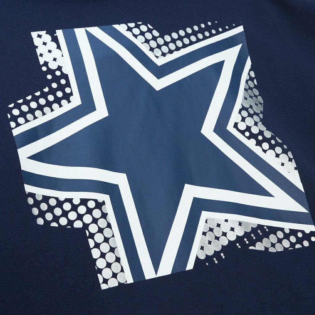 Dallas Cowboys Women's Gridiron Classics Big Face 7.0 Pullover Hoodie - Navy - Mitchell & Ness