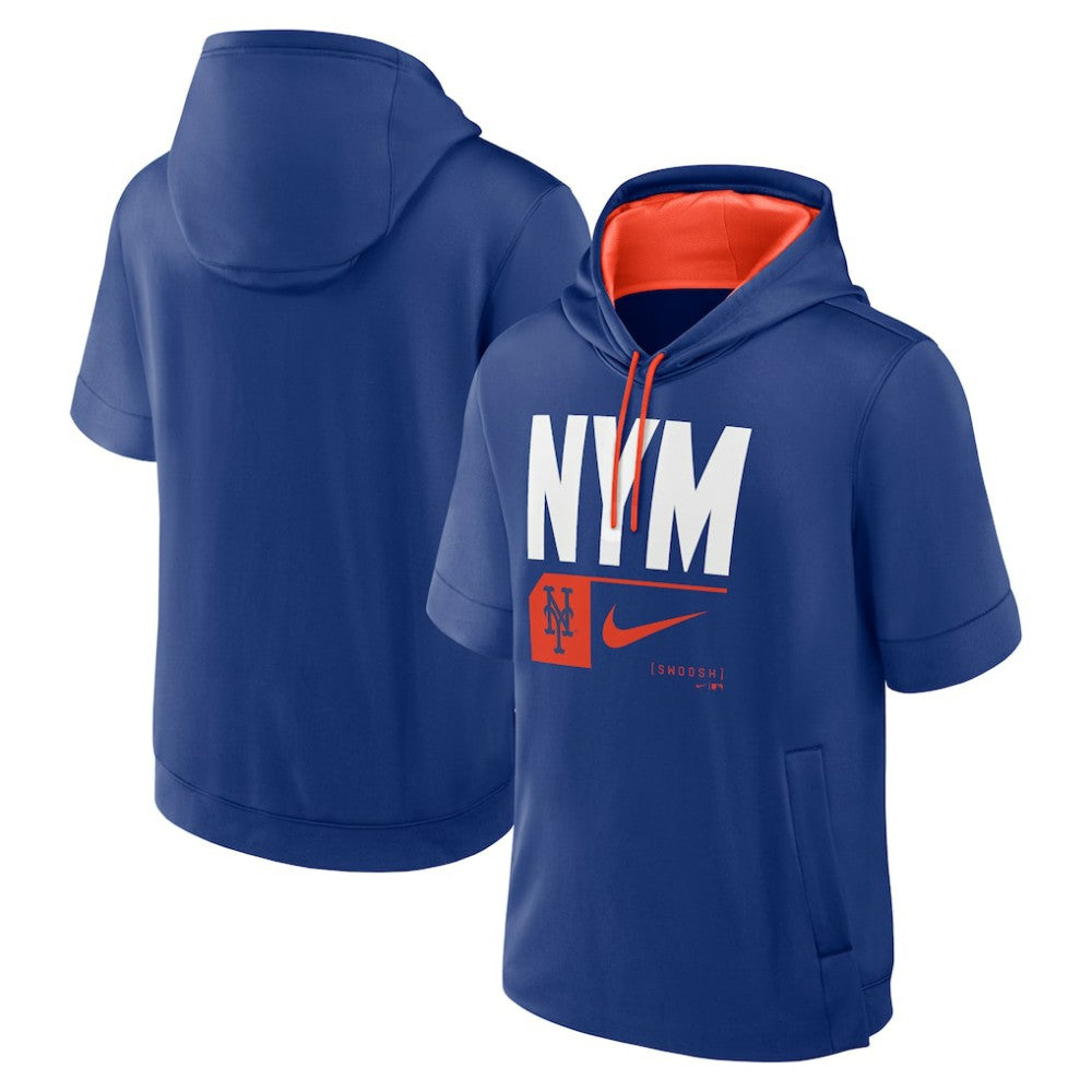 New York Mets Nike Tri Code Lockup Short Sleeve Pullover Hoodie Discount