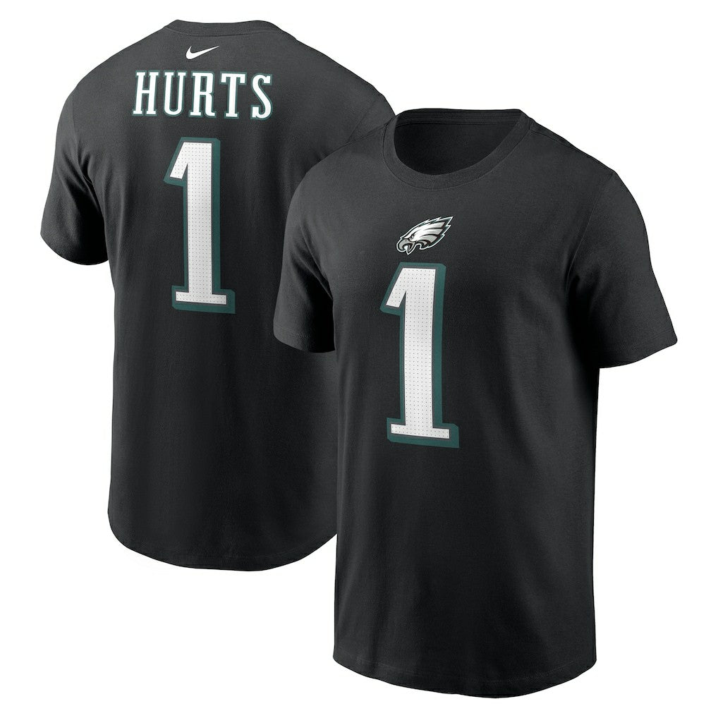 Jalen Hurts Philadelphia Eagles Player Name & Number T-Shirt - Black - Nike