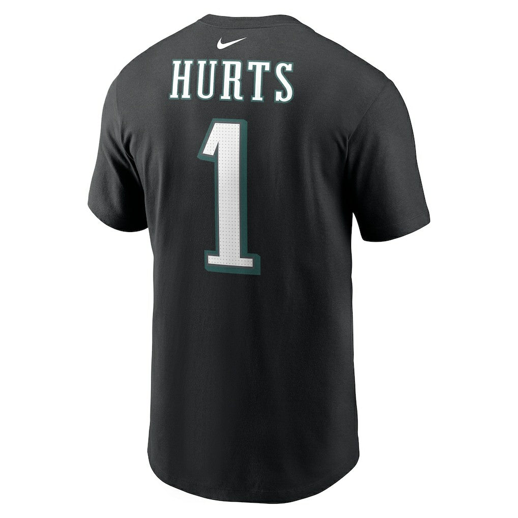 Jalen Hurts Philadelphia Eagles Player Name & Number T-Shirt - Black - Nike