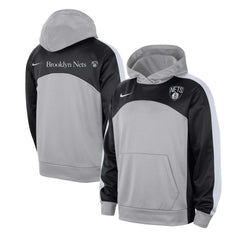 Nike Brooklyn Nets Authentic Starting Five Force Performance Pullover Hoodie Silver/Black