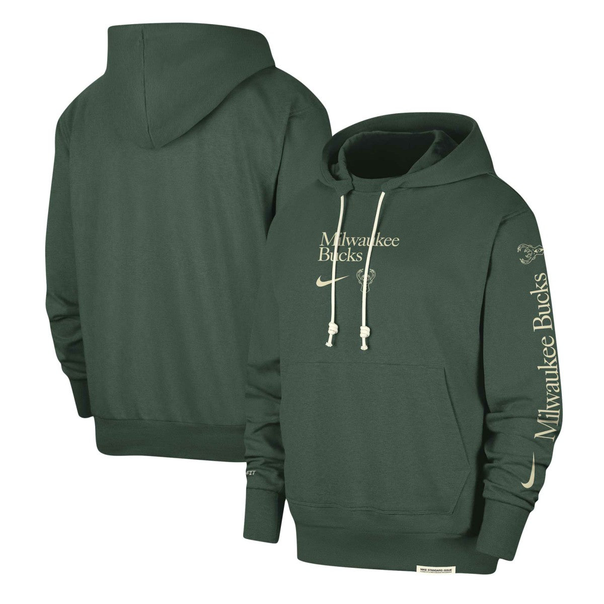 Nike Milwaukee Bucks Authentic Performance Pullover Hoodie Hunter Green