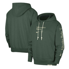 Nike Milwaukee Bucks Authentic Performance Pullover Hoodie Hunter Green