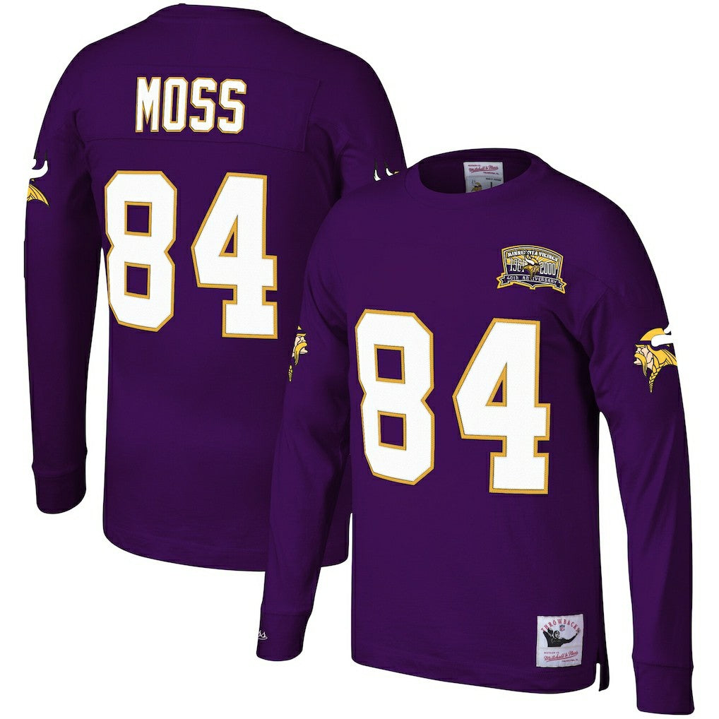 Randy Moss Minnesota Vikings Big & Tall Retired Player Name & Number Long Sleeve Top - Purple - Mitchell & Ness