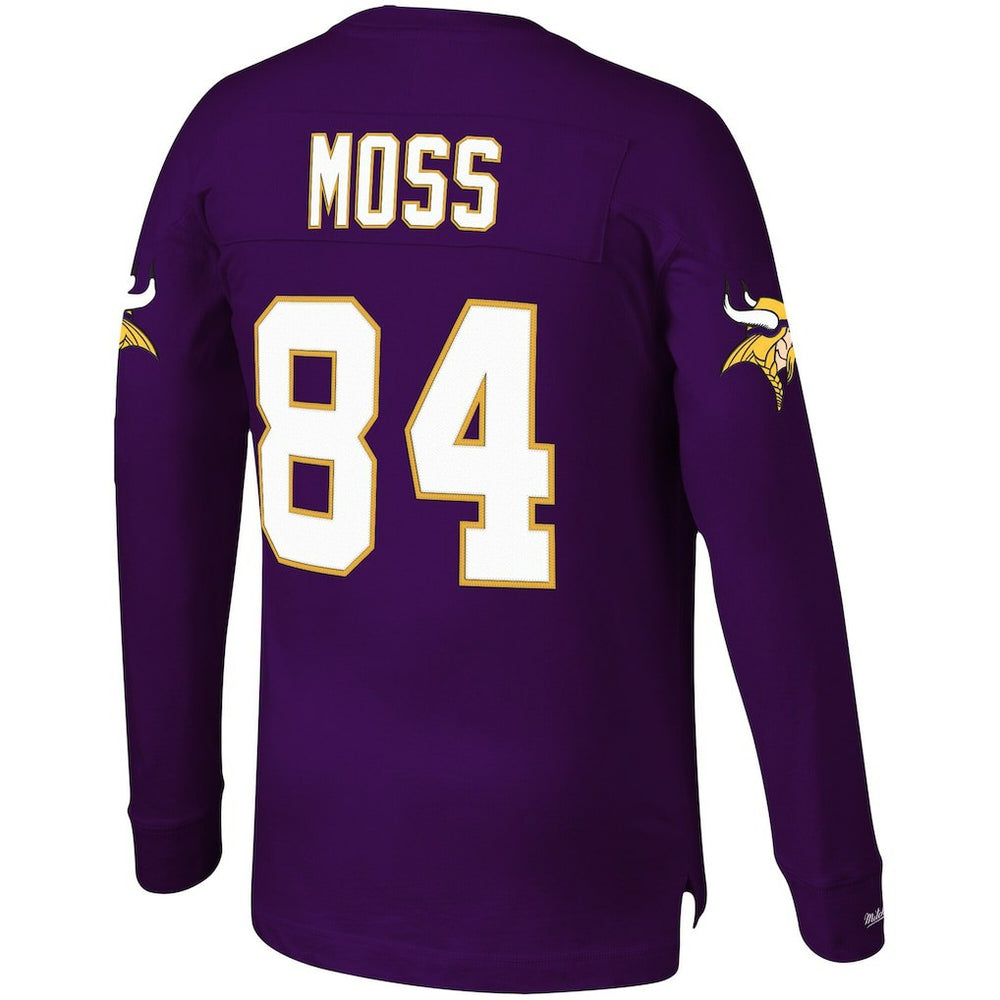 Randy Moss Minnesota Vikings Big & Tall Retired Player Name & Number Long Sleeve Top - Purple - Mitchell & Ness