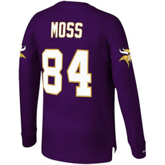 Randy Moss Minnesota Vikings Big & Tall Retired Player Name & Number Long Sleeve Top - Purple - Mitchell & Ness